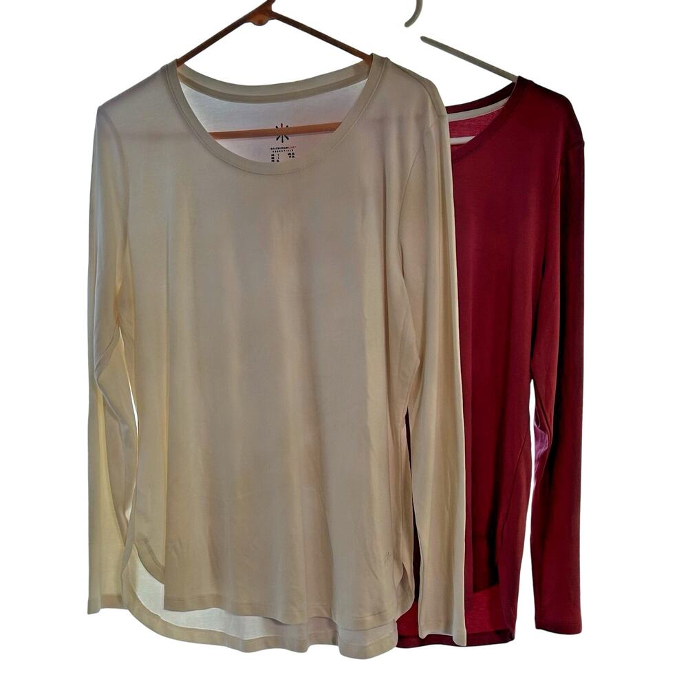Crew Neck Top NWOT Lot of 2 Women's Essentials SZ L Isaac Mizrahi Live!